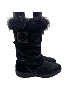 Tecnica Women's Black Fur Ski Snow Boots Sz 39/38 US 8 EUC! Made in Italy